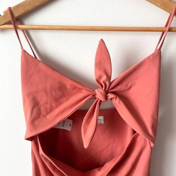 Aritzia Wilfred Noe Bodysuit Bathing Suit NWT Melon Blush Pink Size Medium - Picture 8 of 10